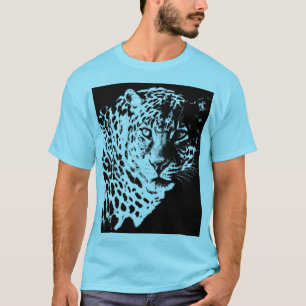 Camiseta Animales Leopard Face Modern Pop Art Template Mens