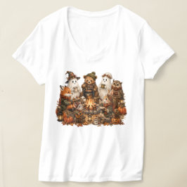 Camiseta Animales lindos de la arboleda de otoño jugando