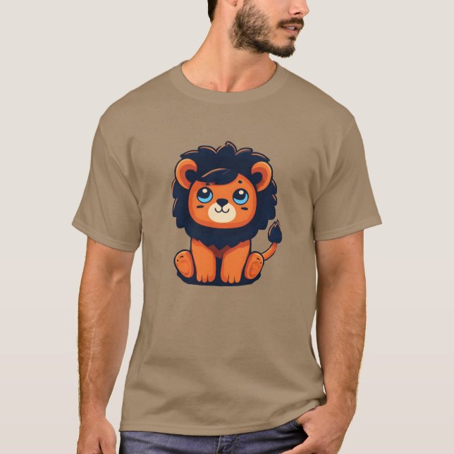 Camiseta Animales Lindos León Para Niño León (Anverso)