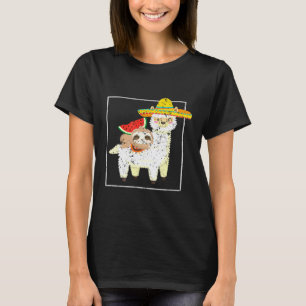 Camiseta Animales Lindos Llama Perezoso Sandía Cinco De May