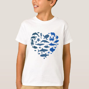 Camiseta Animales marinos del corazón