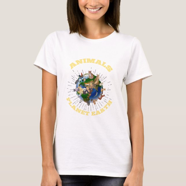 Camiseta Animales nuestros vecinos en la tierra del planeta (Anverso)