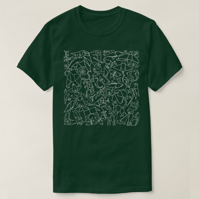 Camiseta Animales Origami por todas partes 3 (Diseño del anverso)