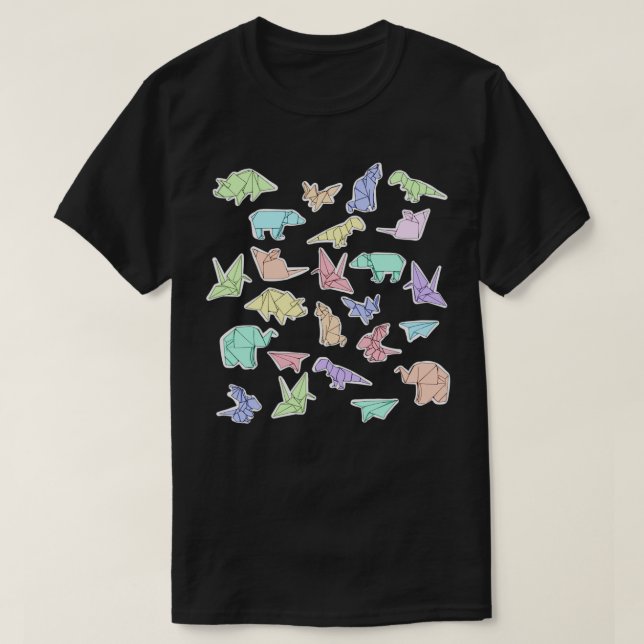 Camiseta Animales Pastel Origami (Diseño del anverso)