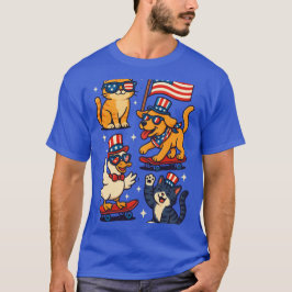 Camiseta Animales Patrióticos 'Merica - Mascotas Divertidas
