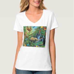 Camiseta Animales que viven juntos tiran almohada