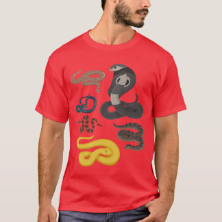 Camiseta Animales Reptiles Tipos de Serpientes regalo