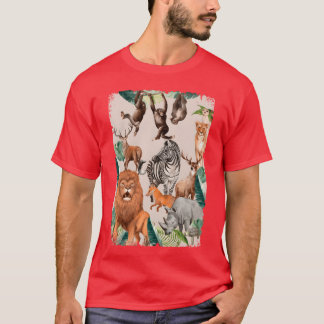 Camiseta Animales Salvajes Amigos Chicos Chicas