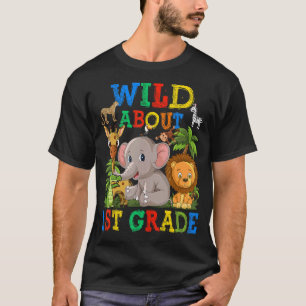 Camiseta Animales salvajes de Safari de primer grado se jun