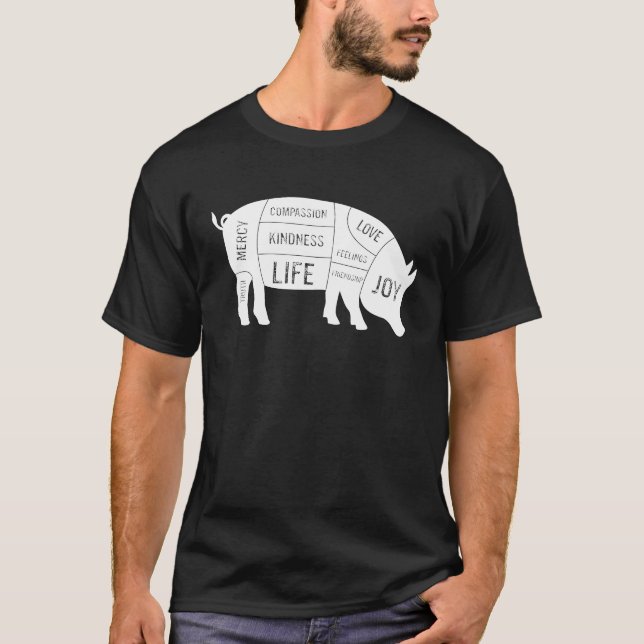 Camiseta Animales Sentidos, Alegría Amar Compasión Por La A (Anverso)