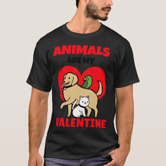 Camiseta Animales Son Mi Día de San Valentín Perro Gato  Ve (Anverso)