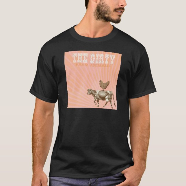 Camiseta Animales sucios, vaca de Brown del pollo de Brown (Anverso)