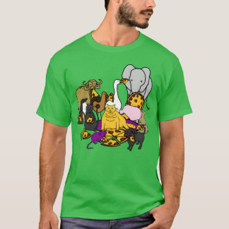 Camiseta Animales teniendo un amigo en la fiesta de pizza