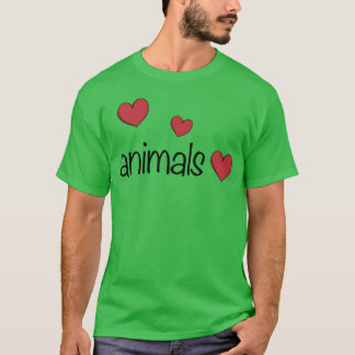 Camiseta Animales tres corazones regalo de amor animal