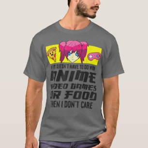 Camiseta Animales Videojuegos Y Comida Chica Otaku Pizza Ga