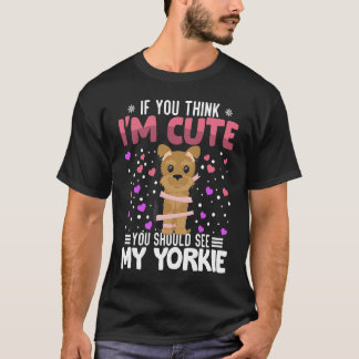 Camiseta Animales Yorkie Heart El día de San Valentín Para 