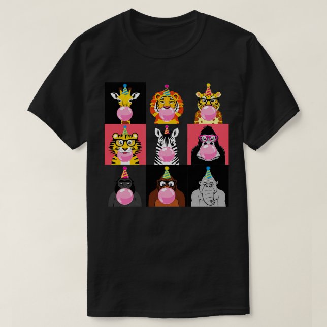 Camiseta Animales zoológicos animales salvajes Fiesta de cu (Diseño del anverso)