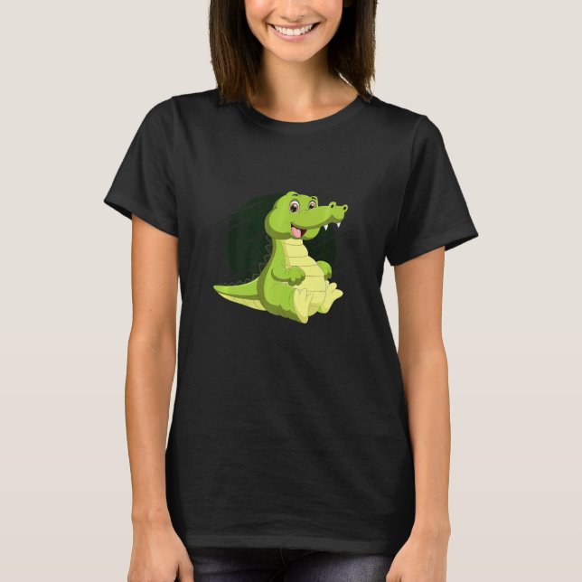 Camiseta Animales zoológicos de Cute Alligator Reptiles Pon (Anverso)