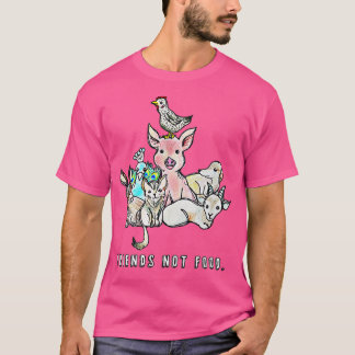 Camiseta Animals are Friends not Food Pig Cow Sheep Vegan V