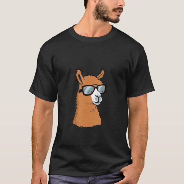 Camiseta Animals Graphic  Alpaca Wearing Sunglasses (Anverso)