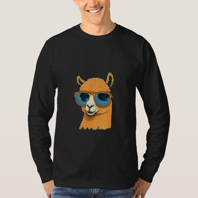 Camiseta Animals Graphic  Alpaca Wearing Sunglasses 4 (Anverso)