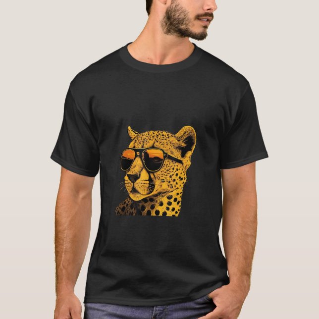 Camiseta Animals Graphic  Cheetah Wearing Sunglasses 2 (Anverso)