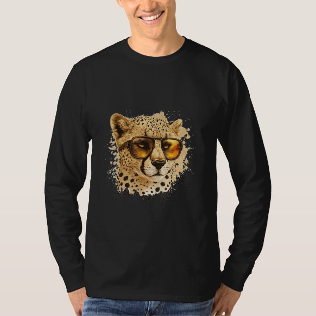 Camiseta Animals Graphic  Cheetah Wearing Sunglasses 5 (Anverso)