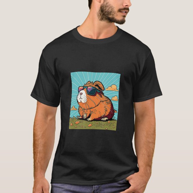Camiseta Animals Graphic  Guinea Pig Wearing Sunglasses 1 (Anverso)
