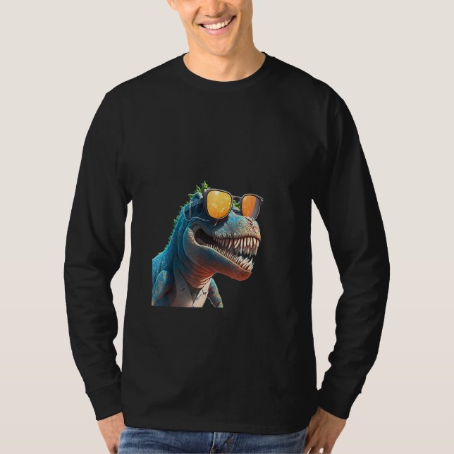 Camiseta Animals Graphic  rex Dinosaur Wearing Sunglasses (Anverso)