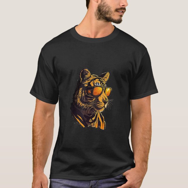 Camiseta Animals Graphic  Tiger Wearing Sunglasses 4 (Anverso)