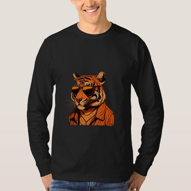 Camiseta Animals Graphic  Tiger Wearing Sunglasses 7 (Anverso)