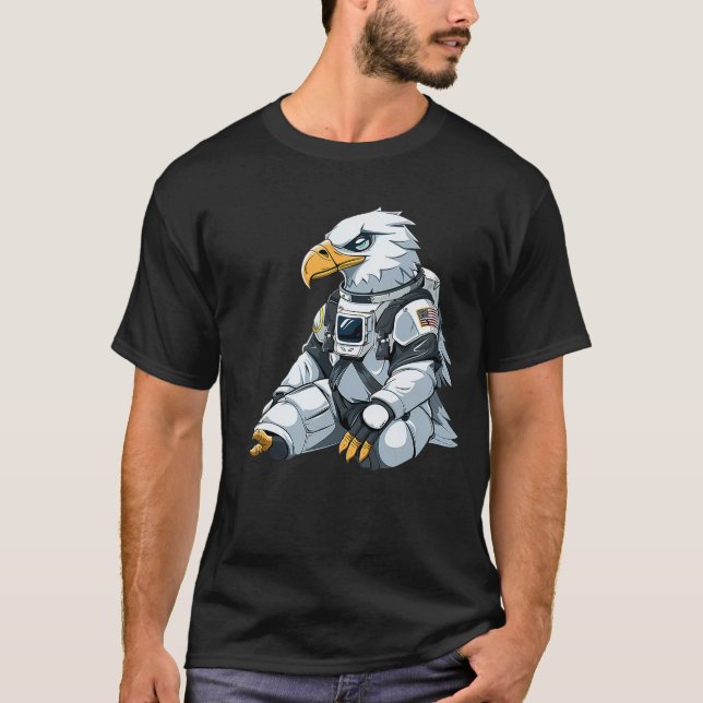 Camiseta Animals In Space- Eagle Astronaut- Eagle in Space (Anverso)