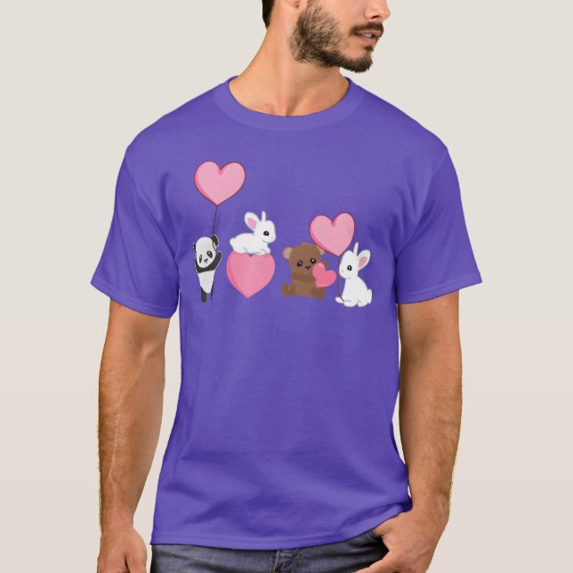 Camiseta Animals panda rabbit bear love animal rights activ (Anverso)