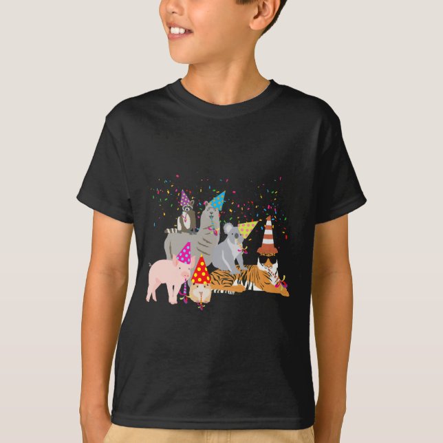 Camiseta Animals Partying Cute Animals Having A Party  (Anverso)