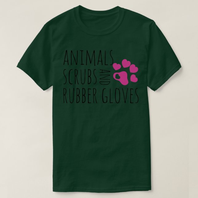 Camiseta Animals Scrubs And Rubber Gloves Funny Veterinaria (Diseño del anverso)