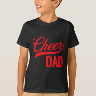 Camiseta Animar a papá rojo y blanco porristas coincidentes