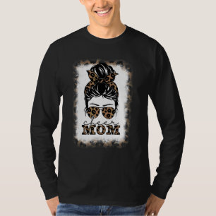 Camiseta Animar Mamá Leopardo Moño Desordenado Animadora Bl