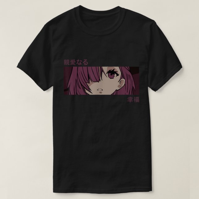 Camiseta Anime Aesthetic Girl Purple Mood Art (Diseño del anverso)