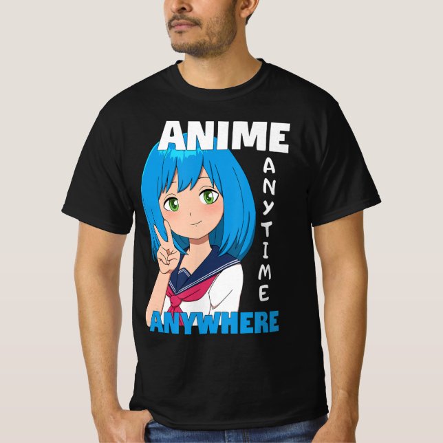 Camiseta Anime Anytime Anywhere Anime Chica (Anverso)