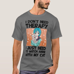 Camiseta Anime Art For Teen Girl Women Anime Merch Cat Anim