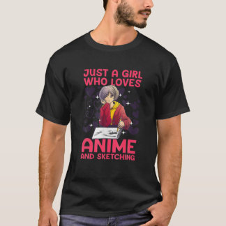 Camiseta Anime Art For Women Adolescente Chica Anime Merch 