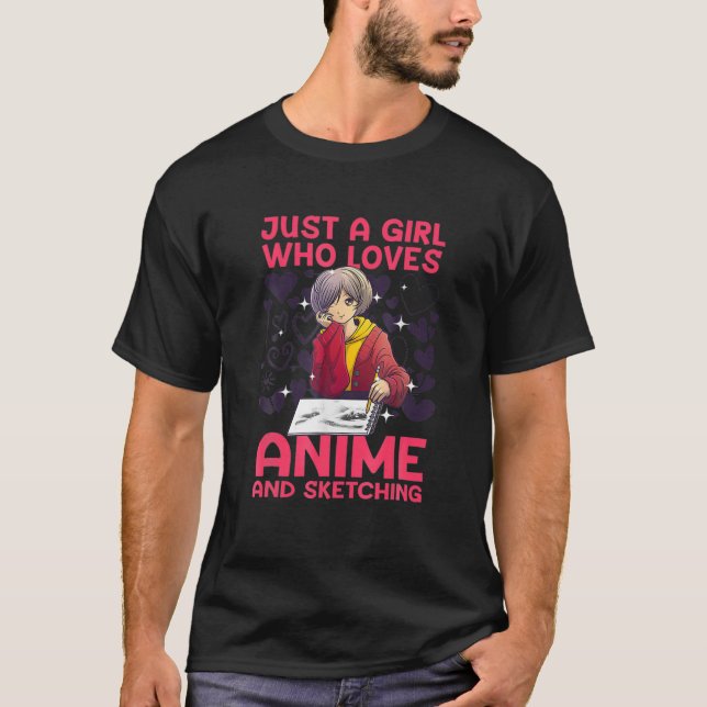 Camiseta Anime Art For Women Adolescente Chica Anime Merch  (Anverso)