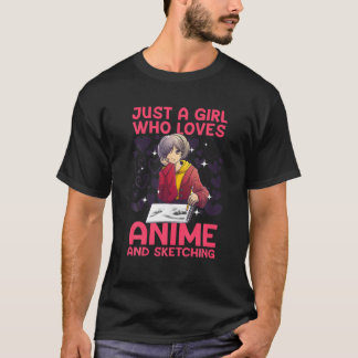 Camiseta Anime Art For Women Adolescente Chica Anime Merch