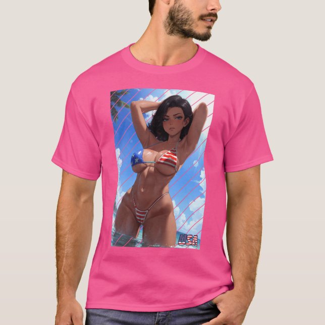 Camiseta Anime Arth Anime Chica Bikini Beach Chica (Anverso)