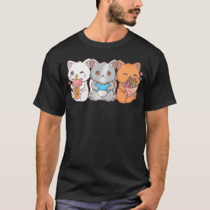 Camiseta Anime Boba Tea Bubble Tea Gaming Gamer Ramen Cat