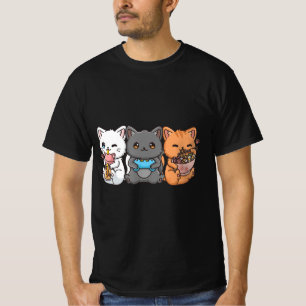 Camiseta Anime Boba Tea Bubble Tea Gaming Gamer Ramen Cat