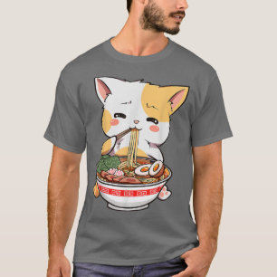 Camiseta Anime Bowl de gato de Ramen Kawaii Neko Gir de niñ