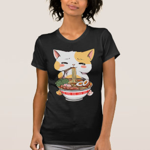Camiseta Anime Bowl de gato de Ramen Kawaii Neko Gir de niñ