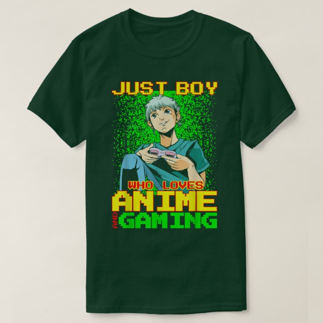 Camiseta Anime Boy Playing Video Games Funny  (Diseño del anverso)
