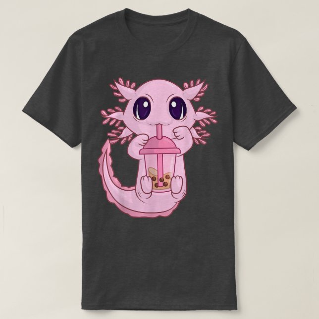 Camiseta Anime Bubble Boba Tea TWomen Chicas, Kawaii Aolotl (Diseño del anverso)